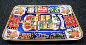 CANADA Old Souvenir Decorative Arts Tray Bronze Enamel Ornate Details RD 1903