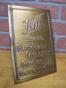 H&W BANDEAUX CORSETTES GIRDLES GARTER BELTS Antique Ad Sign W&H Newark NJ