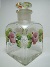 Load image into Gallery viewer, Antique BAY RUM Apothecary Drug Store Square Glass Bottle Hand Painted Jar
