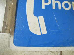 retired PHONE Sign Telephone Double sided Flange advertising roadside payphone
