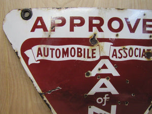 AUTOMOBILE ASSOCIATION OF NEW JERSEY Original Old Porcelain Sign Double Sided AA NJ