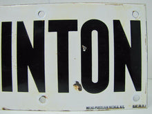 Load image into Gallery viewer, CLINTON Old Porcelain Railroad Train Station Town Sign NELKE-PORCELAIN METALS NY
