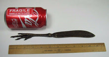 Load image into Gallery viewer, Antique BRONZE CHICKEN CLAW BIRD FOOT FEATHER Ornate Letter Opener Pager Turner

