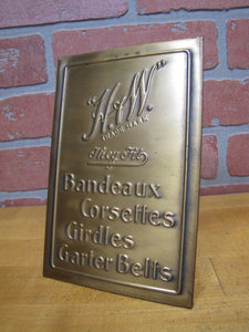 H&W BANDEAUX CORSETTES GIRDLES GARTER BELTS Antique Ad Sign W&H Newark NJ