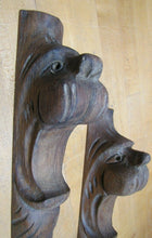 Load image into Gallery viewer, Antique Wood Hand Carved Beast Monster Heads Architectural Hardware Elements
