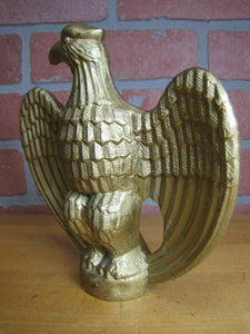 Art Deco Eagle Topper Bevel Feather Cast Metal Gold Ornate Hardware Element