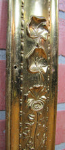 Load image into Gallery viewer, Art Nouveau Repousse Floral Stems Old Brass Door Push Plate Ornate High Relief
