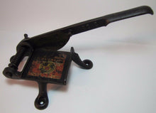 Load image into Gallery viewer, Antique Cast Iron Tobacco Cutter No 0 (zero) smaller hard to find w advertising

