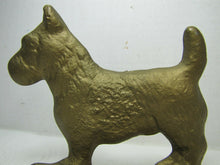 Load image into Gallery viewer, SCOTTIE DOG Old Bookend Doorstop Decorative Art Cast Metal Gold Paint
