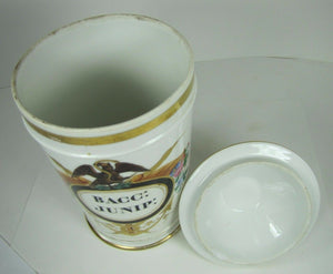Antique 19c Porcelain APOTHECARY JAR w Lid A COLLIN PARIS EAGLE SNAKE Exquisite
