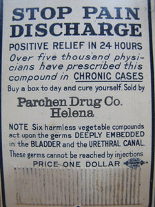 DR SANGERS Capsules GONORRHOEA GLEET STD Old Sign Quack Medicine Parchen Helena