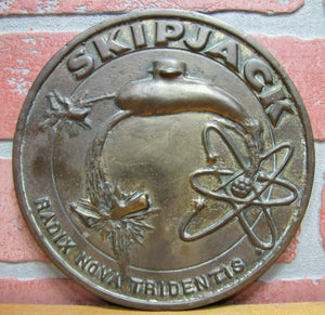 SKIPJACK UNITED STATES NAVY Brass Plaque Nuclear Powered Attack Submarine