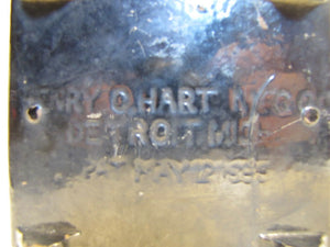 Antique Henry Hart Mfg Co Safe Deposit Box Bank Detroit Michigan pat 1885 oldpnt