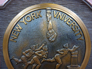 1930s NYU New York University Decorative Art Bookend Doorstop CS&C Co ci&brass