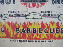Load image into Gallery viewer, DOUBLE KAY KK NUT SHOP DEVILS TURNING SIZZLING BARBECUED NUTS Old WF Expo Sign

