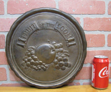 Load image into Gallery viewer, FRUIT OF THE LOOM Old Lg Embossed Brass Bronze Plaque Sign Underwear Advertising
