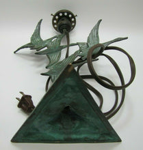 Load image into Gallery viewer, Geese Mallards Ducks Birds in Flight Bronze Brass Lamp Stained Glass Light Shade

