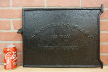 Load image into Gallery viewer, Antique HW COVERT Company New York Cast Iron Furnance Stove Door Art Plaque Sign
