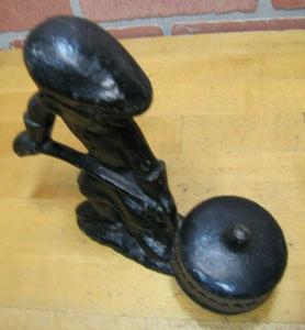 Antique Cast Iron PANGBORN Foundry Worker Doorstop Decorative Art Statue