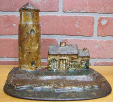 Load image into Gallery viewer, LIGHTHOUSE Antique Cast Iron Keepers Home Figural Doorstop Decorative Art Statue
