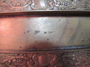CHINESE FOO DOGS Old Brass Tray Card Tip Pen Pencil Tirnket Ornate Asian China