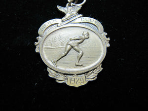 1929 THE ICE CLUB Skating Medallion 3/4 Mile Ornate Sports Award DIEGES & CLUST