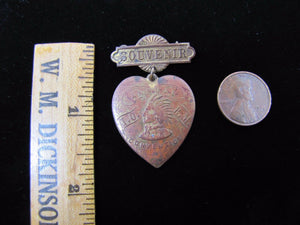 IORM Red Men Annual Convention Antique Souvenir Heart Pin Pinback Medallion