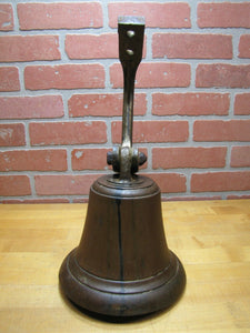 Old Nautical Ship Boat Dockside Bronze Bell Brass Mounting Bracket 12+ lb Patina