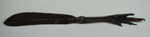Load image into Gallery viewer, Antique BRONZE CHICKEN CLAW BIRD FOOT FEATHER Ornate Letter Opener Pager Turner
