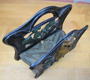 OWL JUDD Co Antique Letter Holder Rack Cast Iron Old Multi Color Painted Finish