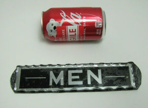 MEN Antique Reverse Glass Chip Scalloped Edge Tin Frame Advertising Sign ROG