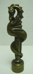 Old SERPENT SEA MONSTER BEAST Finial Figural Decorative Arts Hardware Element