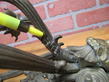 Load image into Gallery viewer, Vtg Brass Figural Head Lamp Light Large Wall Mount Sconce 3 Candle Lite Holder
