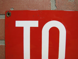 TO EXIT Old Porcelain Sign Subway RR Industrial Shop Safety Advertising