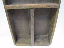 Load image into Gallery viewer, Old Farm Make-Do Wood Box Shelf Hazel Atlas Glass Co Mason Jar Box Back Folk Art
