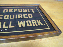 Load image into Gallery viewer, A DEPOSIT REQUIRED ON ALL WORK Original Old Reverse on Glass Wooden Framed Sign
