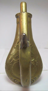 Old Cast Brass Pistol and Gun Powder Flask Door Knocker heavy solid unusual dsn
