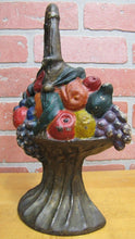 Load image into Gallery viewer, FRUIT BASKET ALBANY FOUNDRY Antique Cast Iron Doorstop Decorative Art Statue
