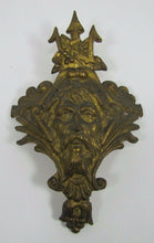 Load image into Gallery viewer, POSEIDON TRIDENT Antique 19c Brass Decorative Art Architectural Hardware Element
