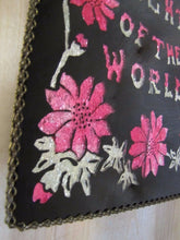 Load image into Gallery viewer, JESUS IS THE LIGHT OF THE WORLD Old Reverse Glass Foil Folk Art Sign Plaque
