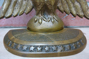 Antique Perched Eagle 13 Star James Graham Co New Haven Conn USA Bronze Bookends