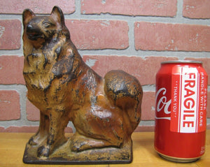 MALAMUTE c1930 CREATION Co Old Dog Cast Iron Doorstop Decorative Art Statue