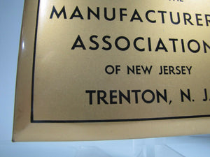 MEMBER of the MANUFACTURERS ASSOCIATION of NEW JERSEY Old Sign TRENTON NJ