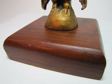 Load image into Gallery viewer, Old Cast Iron EAGLE PAPERWEIGHT Detailed Figural Metal Bird Mounted Wooden Base
