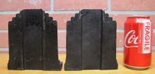 Load image into Gallery viewer, Art Deco SKYSCRAPER Stylized Geometric Cast Iron Pair Bookends Decorative Arts
