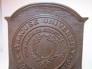SYRACUSE UNIVERSITY 1920s CS&C Co Cast Iron Bookend Doorstop Decorative Statue