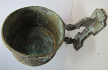 Load image into Gallery viewer, Antique Oil Lamp Wall Mount Bracket unique early bronze copper ornate detailing
