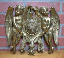 Load image into Gallery viewer, Antique Brass Cherubs Plaque Hardware Center Open Pool Cue Ball Return Peep Hole
