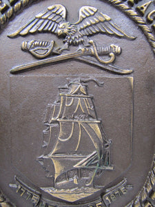 Commander Naval Surface Force U.S. Atlantic Fleet Plaque ornate copper Navy