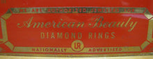 Load image into Gallery viewer, AMERICAN BEAUTY DIAMOND RINGS Old Brass Jewelry Store Ad Sign Authorized Jeweler

